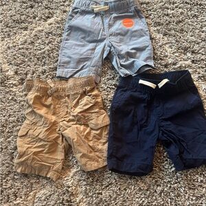 The Children's Place Kids Shorts Trio - Light Blue, Tan, Navy